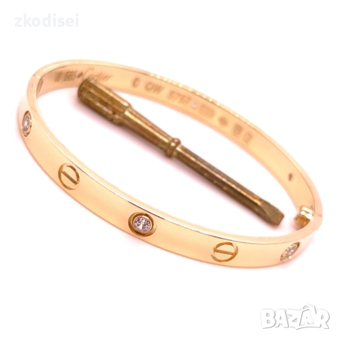 Златна дамска гривна Cartier 11,45гр. 14кр. проба:585 модел:34587-1, снимка 3 - Гривни - 52533194