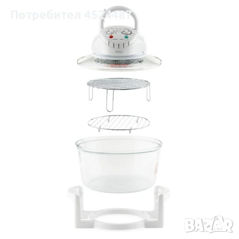 Комбинирана 2 в 1 халогенна фурна и еър фрайър - MFC-1200, 1400W, 12 литра -Гаранция 12 месеца , снимка 4 - Печки, фурни - 48511773