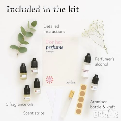 Нов Комплект за парфюм – 5 масла, парфюмерен спирт, флакон уникален подарък , снимка 2 - Други - 51679482