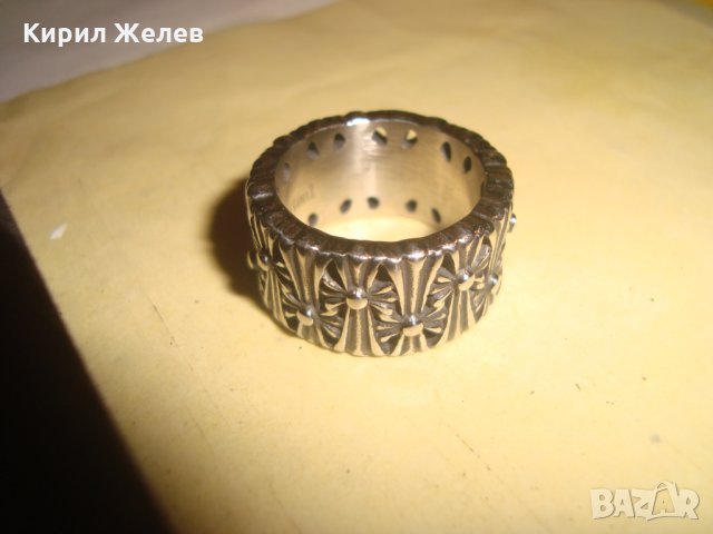 СТОМАНЕН ОКСИДИРАН МОДЕН МАСИВЕН ПРЪСТЕН ХАЛКА НЕРЪЖДАЕМ НОВ МОДЕН 25005, снимка 3 - Пръстени - 34479537