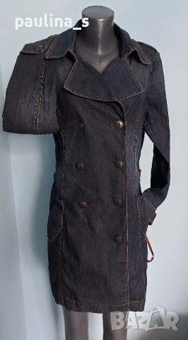 Марков дънков тренч / манто / голям размер "Esprit" , снимка 3 - Палта, манта - 44773641