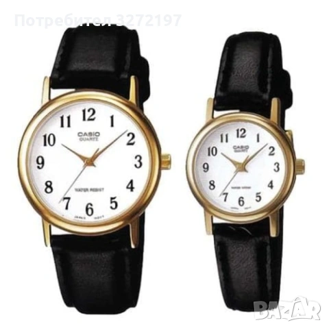 Дамски часовник Casio, черна кожена каишка, златен безел, LTP-1095Q-7B, снимка 11 - Дамски - 54357574