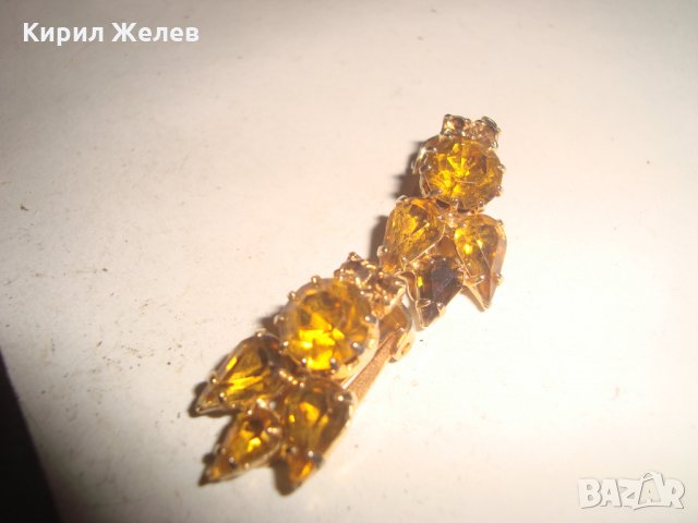 АРТ ДЕКО СТАРИННИ ОБЕЦИ с ФАСЕТИРАНИ ГОЛЕМИ ЦИТРИНИ КЛИПС ОБЕЦИ ПОЗЛАТЕНИ 17598, снимка 10 - Антикварни и старинни предмети - 31263238