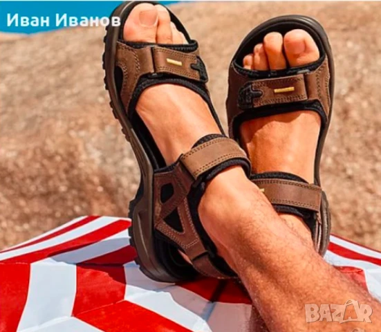 ECCO offroad сандали от набук номер 44, снимка 2 - Мъжки сандали - 50730592