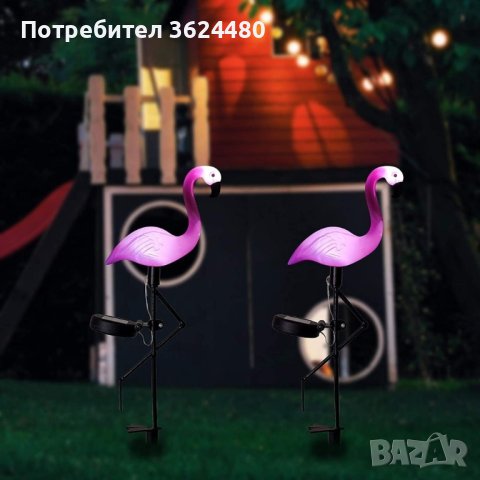 Декоративна соларна лампа Фламинго, снимка 2 - Соларни лампи - 42835907