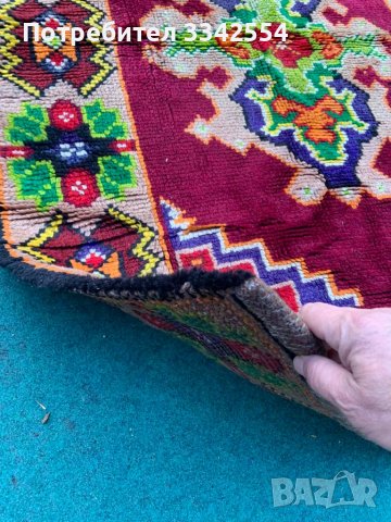 КИТЕНИК АЛИЯ КИЛИМ ГУБЕР ЧЕРГА-185 Х 130 СМ.-УПОТРЕБЯВАН, снимка 4 - Антикварни и старинни предмети - 50636969