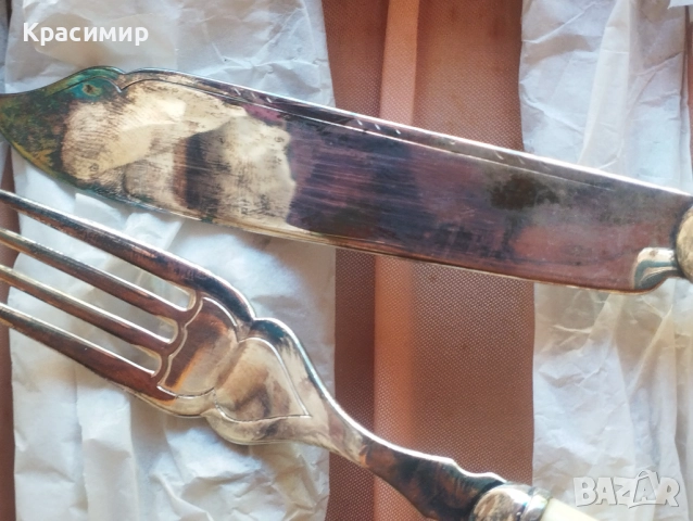 ✨ Комплект винтидж, английски, посребрени прибори в кутия, снимка 2 - Антикварни и старинни предмети - 52373972