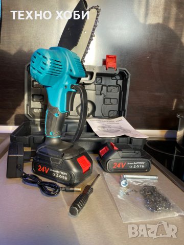 Акумулаторна резачка за клони и дърва 24V, 5Ah мини трион, литиевойонни  батерии, снимка 5 - Градинска техника - 35423616