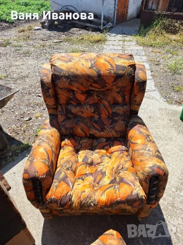 Диван с 2 табуретки и 2 фотьойла, снимка 6 - Дивани и мека мебел - 50509011