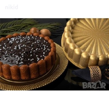 Кръгла с борд Гранитна форма за печене кейк кекс сладкиш гранит биогранит, снимка 6 - Форми - 37793788