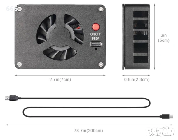 Вентилатор за охлаждане на полупроводникова камера за A7M4 ZVE1 A6700 A7C2 ZV E10 ZV1 за Fuji XT4 , снимка 3 - Друга електроника - 54022006