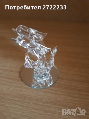 Нова изящна стъклена фигурка делфини , снимка 5 - Статуетки - 30097401