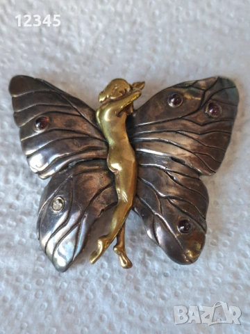 Шедьовър- стара сребърна брошка, снимка 2 - Други - 54112335