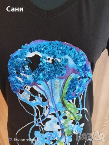 Тениска с син октопод, снимка 4 - Тениски - 51119632