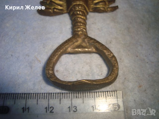 СТАРА БРОНЗОВА ФИГУРАЛНА ОТВАРАЧКА за ЗОДИЯ РАК 32105, снимка 8 - Антикварни и старинни предмети - 38163011