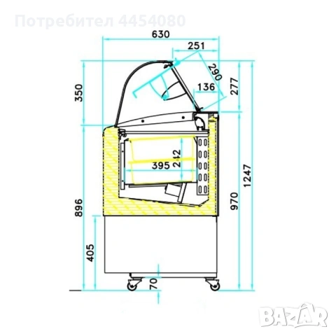 Професионална витрина за сладолед 6+6 x 5 л, снимка 5 - Обзавеждане на кухня - 53993085