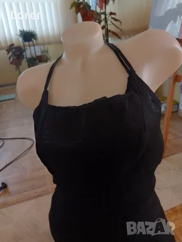 Черна дълга лъскава официална рокля с дълга цепка отзад , снимка 10 - Рокли - 49685876