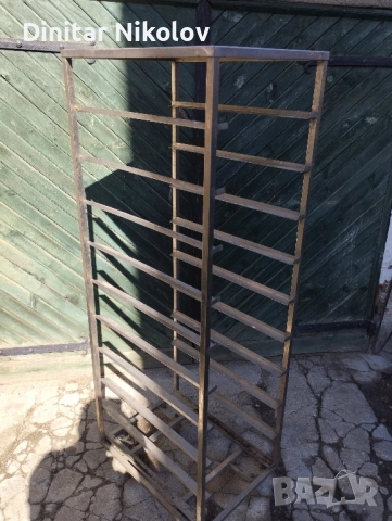 Кухненска количка за тави 40х60 см inox, снимка 3 - Обзавеждане на кухня - 52116492