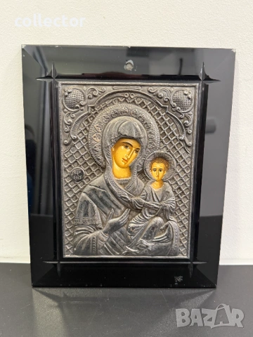 Сребърна икона - Богородица с Младенеца. №8100