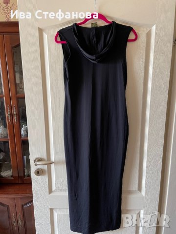 Спортна нова  еластична черна рокля с качулка , снимка 6 - Рокли - 37308477