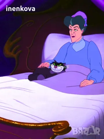 Луцифер Котаракът на лейди Тримейн - мащехата на Пепеляшка Оригинална плюшена играчка на Дисни, снимка 4 - Плюшени играчки - 48392302