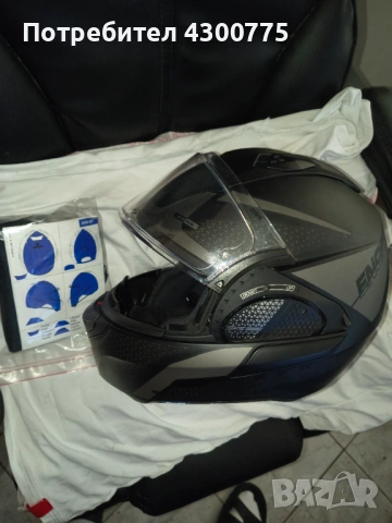 Модулна каска Shark EVO GT Encke Matt Black Anthracite / размер: XL, снимка 13 - Аксесоари и консумативи - 54065248