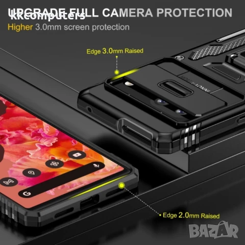 Google Pixel 9 Pro / Pixel 9 Удароустойчив Ring Holder Калъф и Протектор, снимка 8 - Калъфи, кейсове - 51122655