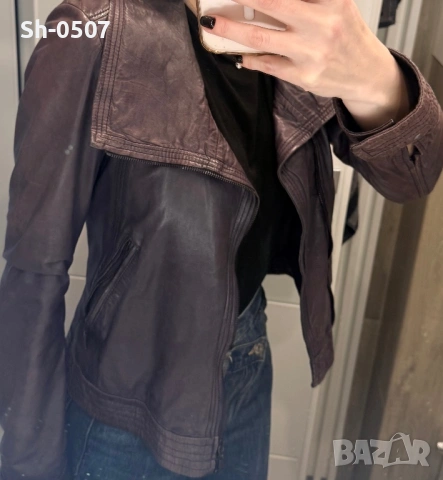 Кожено яке, снимка 2 - Якета - 54200254