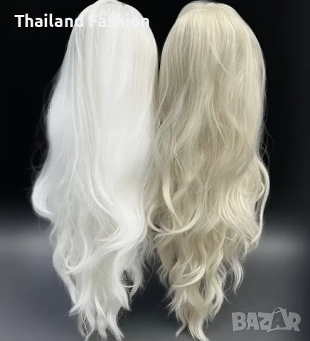 Красива бяла перука+подарък!, снимка 5 - Аксесоари за коса - 51367367