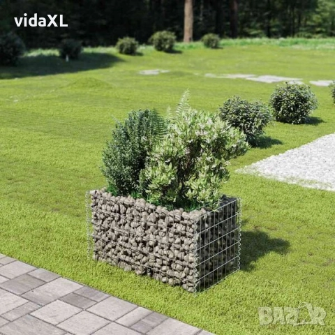 vidaXL Габион повдигната леха, поцинкована стомана, 90x50x50 cм(SKU:143569), снимка 2 - Други - 52901337