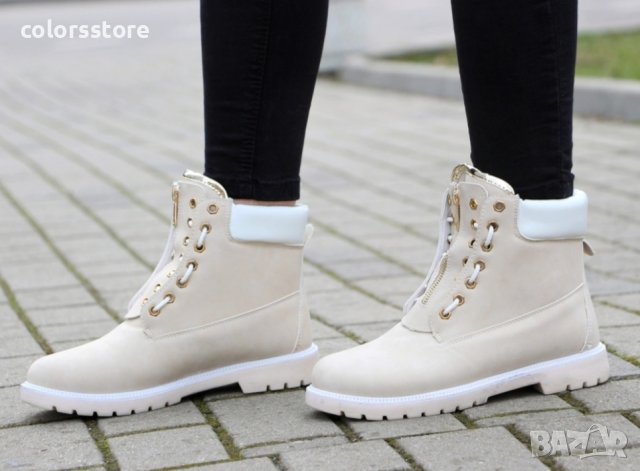 Равни боти - бежови - XY2, снимка 2 - Дамски боти - 35928712