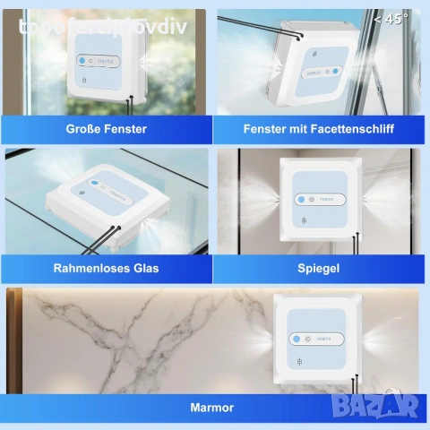 Робот за прозорци Fenetix 6000Pa,Гаранция, снимка 4 - Прахосмукачки - 54155071