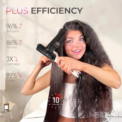 Нов Tymo Ring Plus йонен гребен за изправяне на коса - четка за изправяне на коса и ютия с нано..., снимка 3 - Други - 52071814