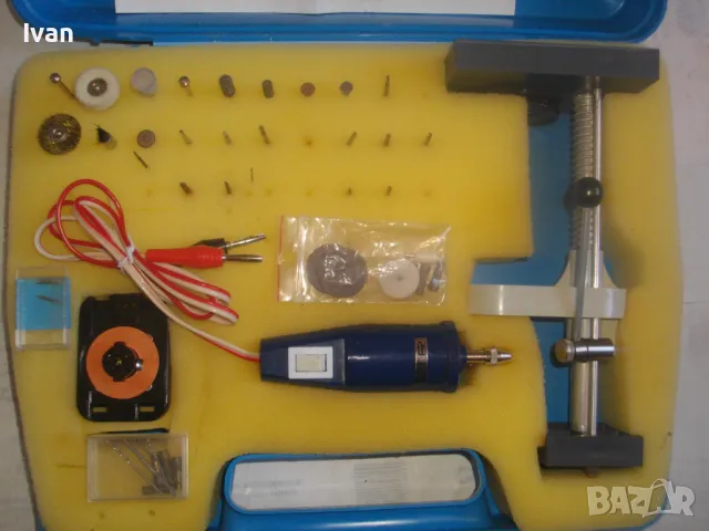 МИНИ ДРЕЛКА-ШЛИФОВАЛКА ПРАВ ШЛАЙФ ПЪЛЕН КОМПЛЕКТ СТОЙКА 45 АКСЕСОАРИ ЗА ТРУДНОДОСТЪПНИ МЕСТА KINZO, снимка 4 - Други инструменти - 48412350