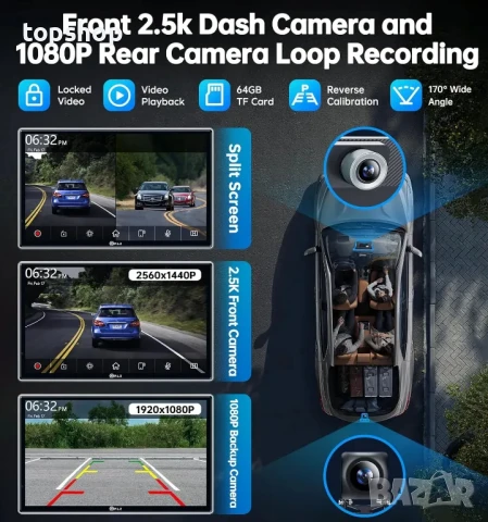 7” уредба за кола Тъч скрийн MP3 Предна и задна камера 64GB, Bluetooth Apple/Android. GPS Навигация, снимка 5 - Аксесоари и консумативи - 50501186