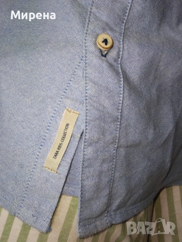 Памучна риза ZARA за 13-14 годишно момче, размер 164, снимка 3 - Детски ризи - 53314245