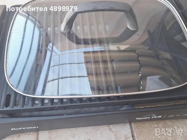 Електрическа скара Rohnson R-2518 Texas – 2200W, без дим, незалепващо покритие, снимка 2 - Скари - 56037389