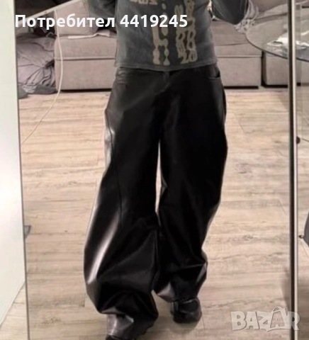 Мъжки черен широк панталон , снимка 3 - Панталони - 52858749