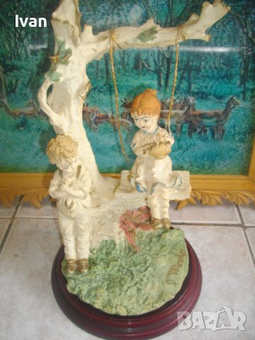 Capodimonte-31см Винтидж Порцелан Статуетка/Фигура,Подпис от Бруно Мерли-Bruno Merli-1983 Florence, снимка 4 - Статуетки - 39964138