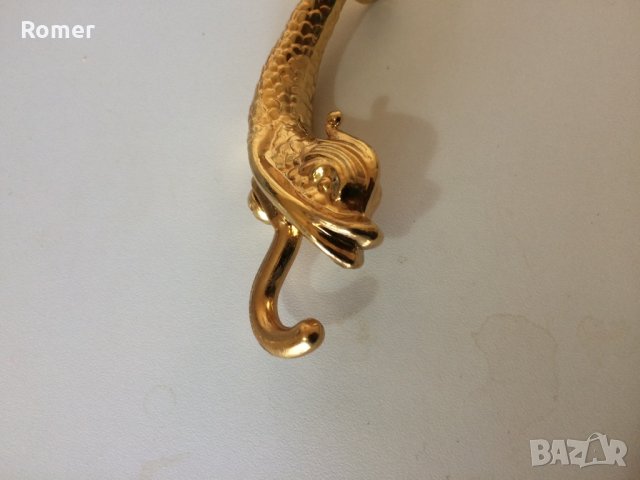 Стара позлатена закачалка делфин LAN-BAR Dolphin Range, снимка 5 - Антикварни и старинни предмети - 33840861
