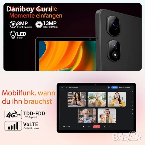Таблет Android 15 SIM карта, 36GB RAM, 512GB съхранение, снимка 4 - Таблети - 56259285
