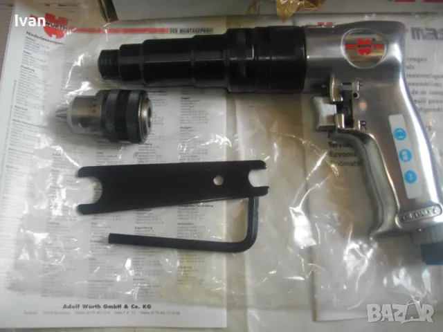 НОВ Немски Професионален ВЮРТ ПНЕВМАТИЧЕН ВИНТОВЕРТ ВИНТОНАВИВНА МАШИНА WURTH DPS1/4 Пълен комплект, снимка 6 - Винтоверти - 47276713