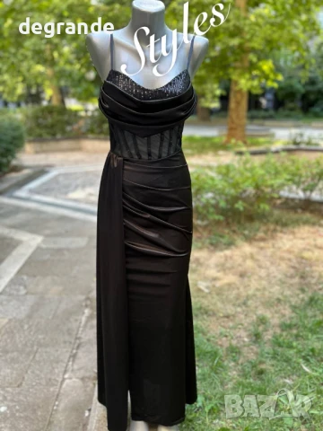 Сатенена дамска рокля в три цвята.Черна Бежава и Циклама, снимка 10 - Рокли - 51153010