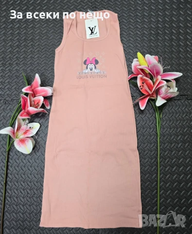 Louis Vuitton Minnie Mouse Дамска Лятна Спортна Рокля Рипс - 8 Налични Цвята Код VL-35, снимка 6 - Рокли - 50248999