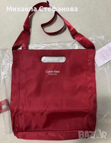 Червена дамска чанта Calvin Klein