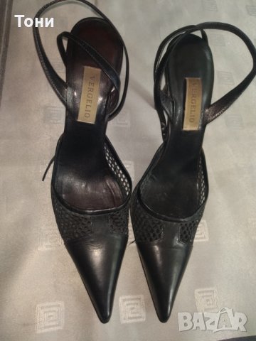 Eлегантни кожени обувки / сандали на ток  Vergelio , снимка 4 - Дамски елегантни обувки - 29342295