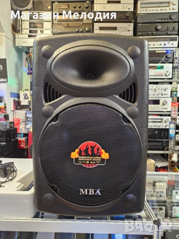 15'' Мощна караоке тонколона MBA F-15W с акумулатор, Bluetooth, FM, МР3 и 2 бр. безжични микрофона. 