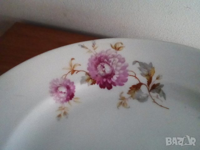 Порцеланова чиния, стара, ретро, снимка 4 - Чинии - 25895477