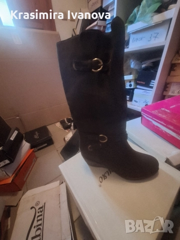 ботуши Мегияс набук кафе, снимка 3 - Дамски ботуши - 52514205