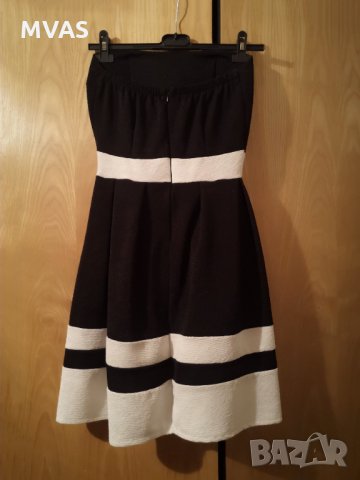Нова елегантна черно бяла рокля S, снимка 2 - Рокли - 31928804